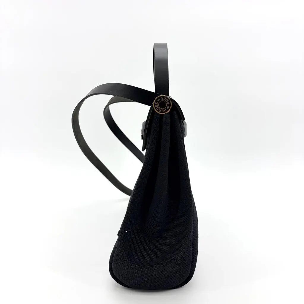 Hermès Herbag 31 Black Gold Hardware Black Canvas Very good - Box View