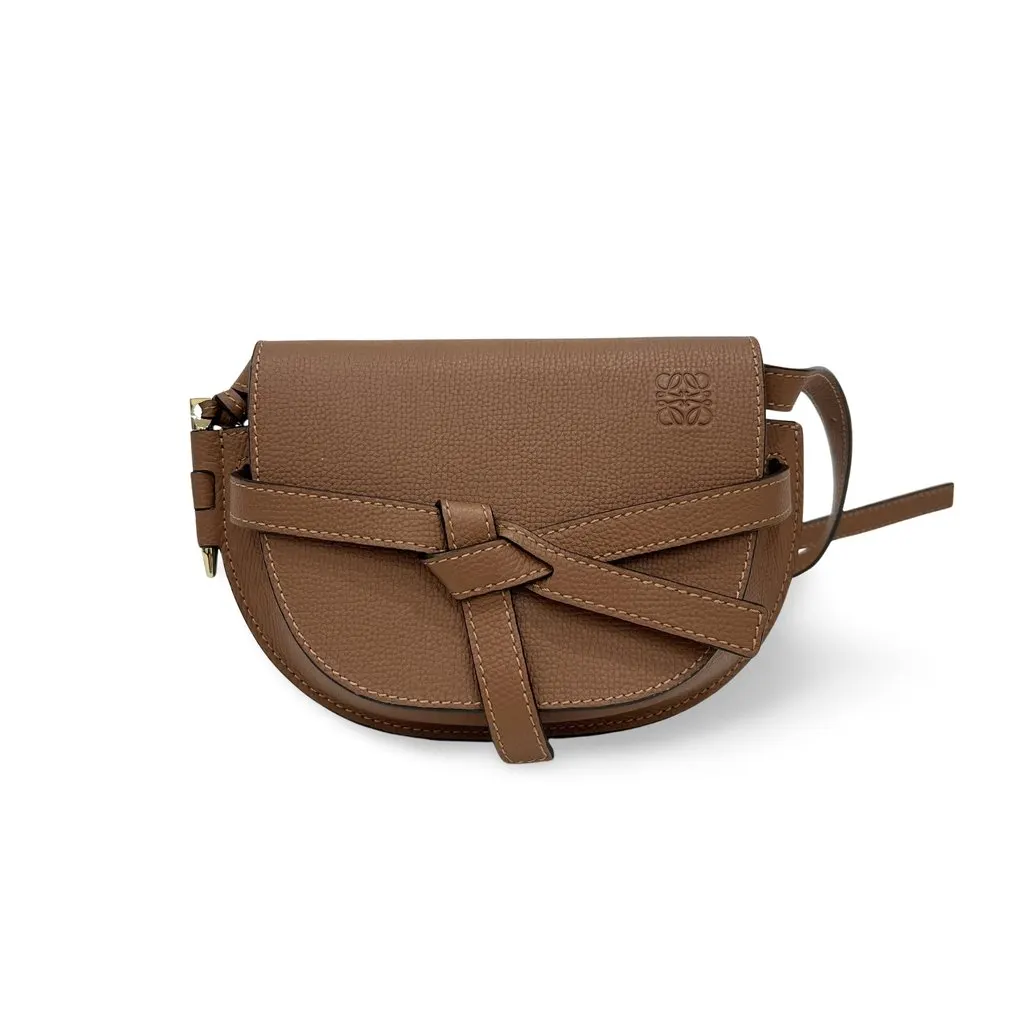 Loewe Mini Gate Dual Bag Brown Very good - Front View
