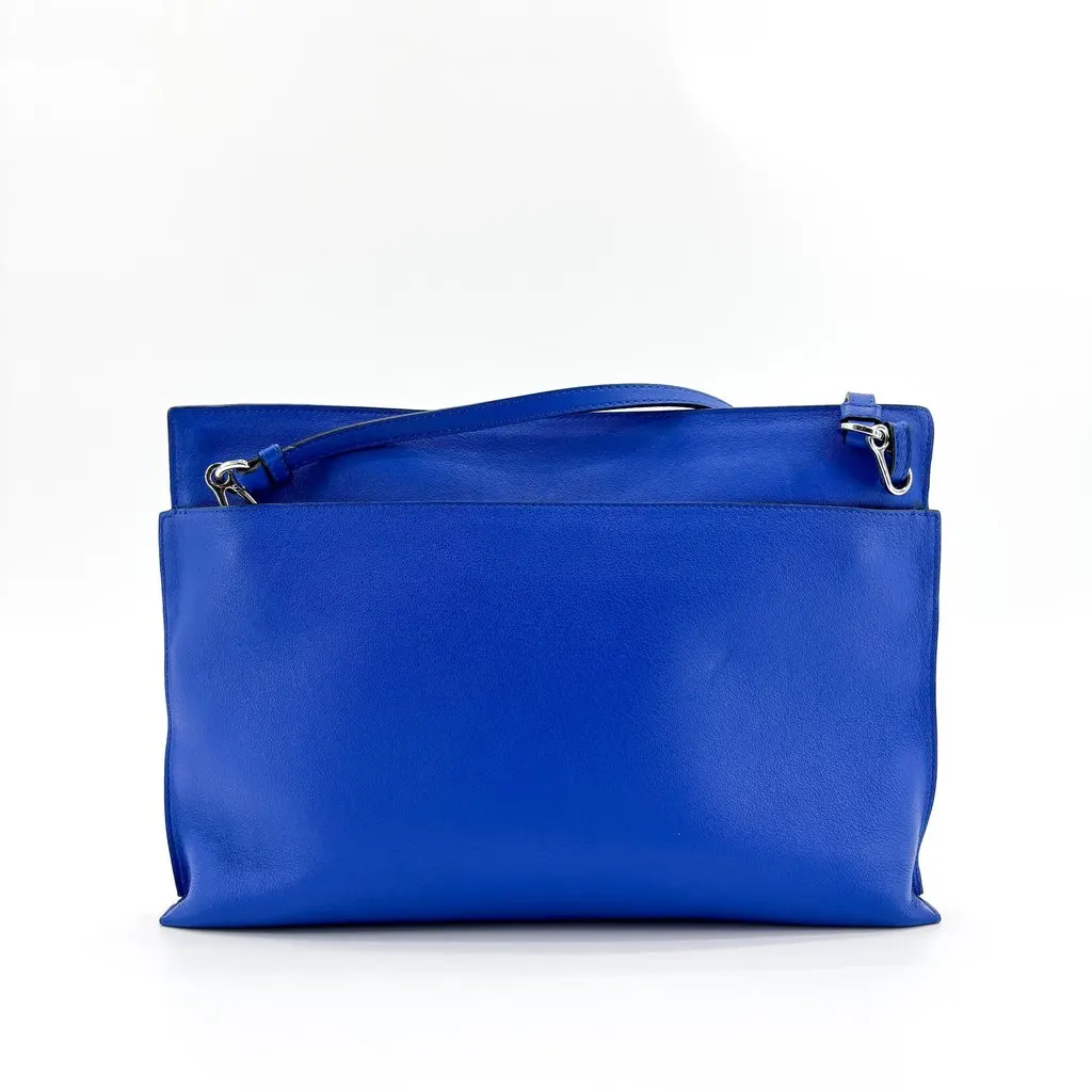 Loewe T Pouch 'You Can't Take It With You' Shoulder Bag Electric Blue Blue Leather Very good - Back View