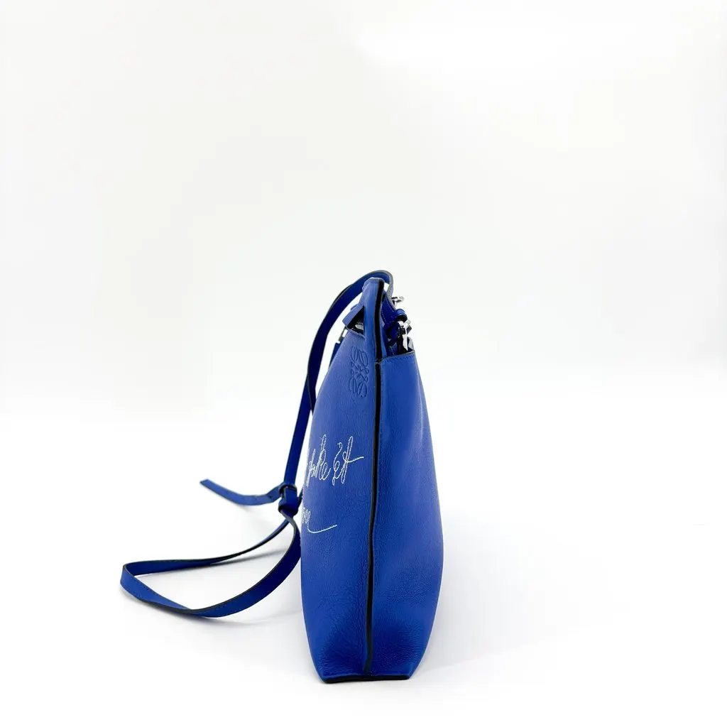 Loewe T Pouch 'You Can't Take It With You' Shoulder Bag Electric Blue Blue Leather Very good - Inside View