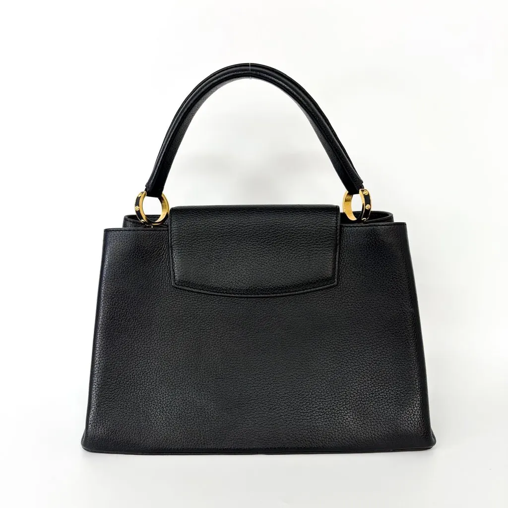 Louis Vuitton Capucines MM Noir Gold Black Leather Good - Inside View