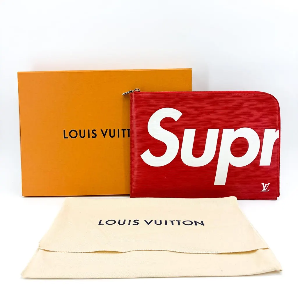 Louis Vuitton x Supreme Epi Pochette Jour GM Red MultiColor Leather Very good - Back View