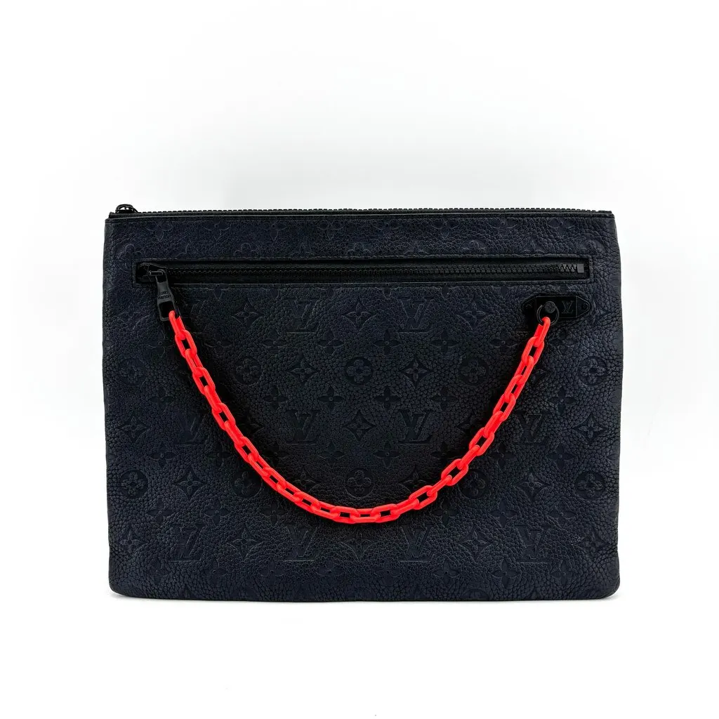 Louis Vuitton Monogram Shadow Pochette Discovery Black Black Leather Very good - Back View