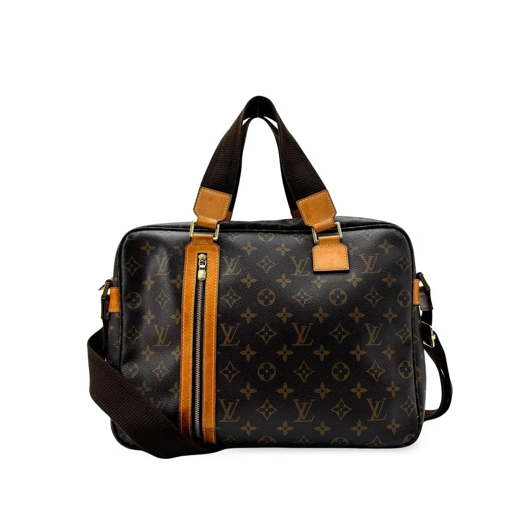 Louis Vuitton Monogram Porte-Documents Bosphore Briefcase Brown Brown Canvas Good - Front View