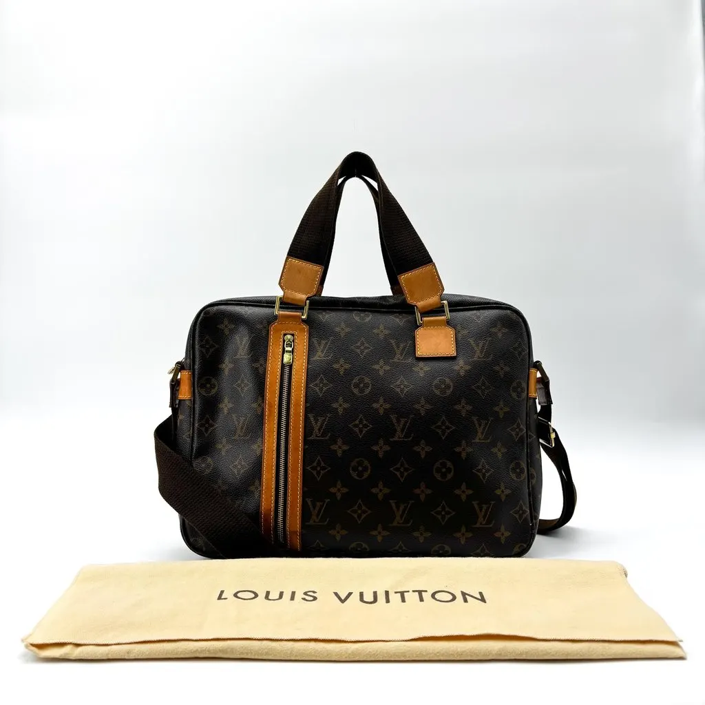 Louis Vuitton Monogram Porte-Documents Bosphore Briefcase Brown Brown Canvas Good - Back View