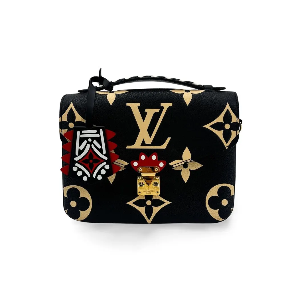 Louis Vuitton Pochette Metis Crafty Monogram Empreinte Black Cream Black Leather Very good - Front View