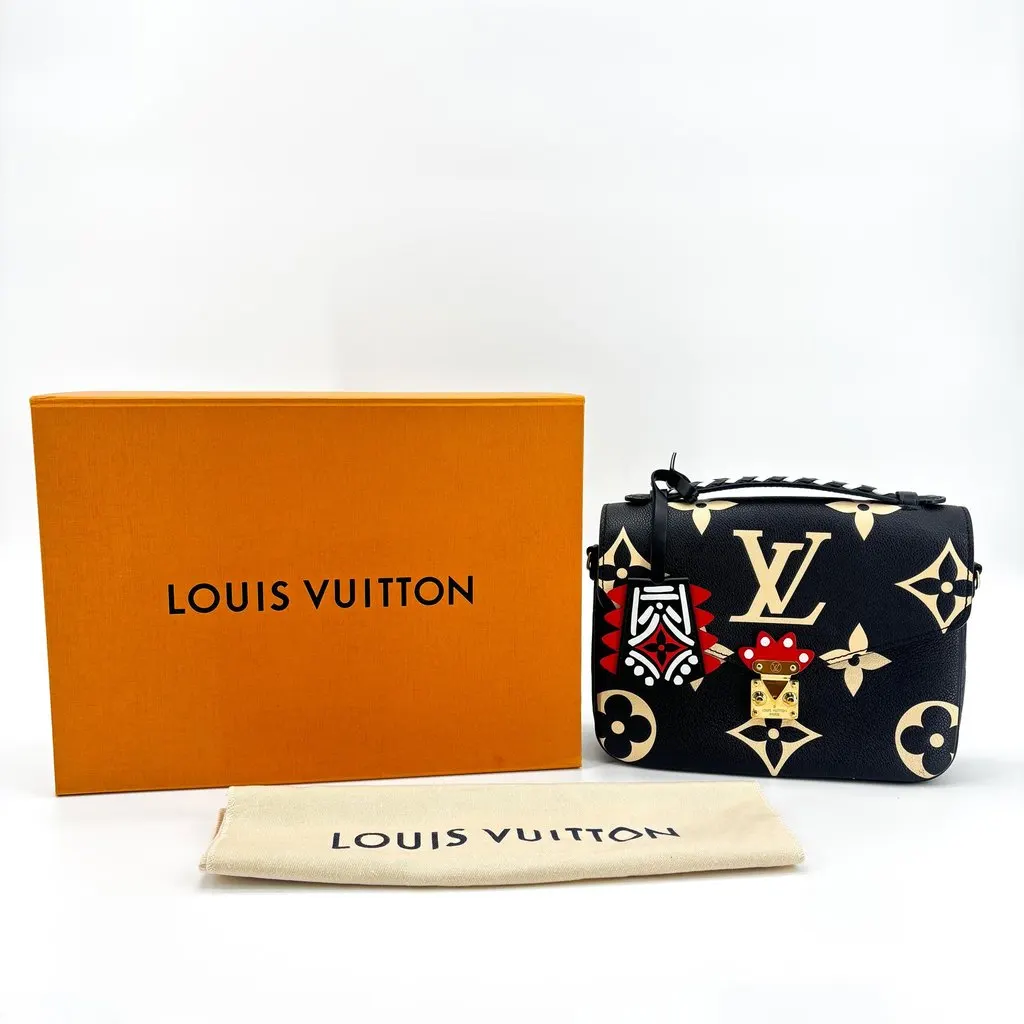 Louis Vuitton Pochette Metis Crafty Monogram Empreinte Black Cream Black Leather Very good - Back View