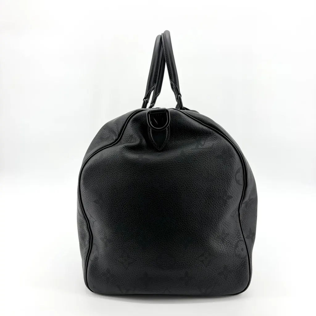 Louis Vuitton Keepall Bandouliere 50 Monogram Shadow Black Black Leather Very good - Box View