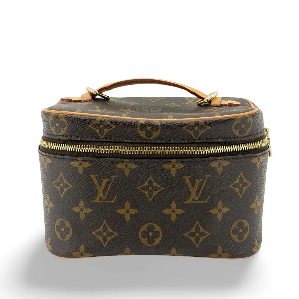 Louis Vuitton Monogram Nice Mini Beauty Case Brown Beige Canvas Very good - Front View
