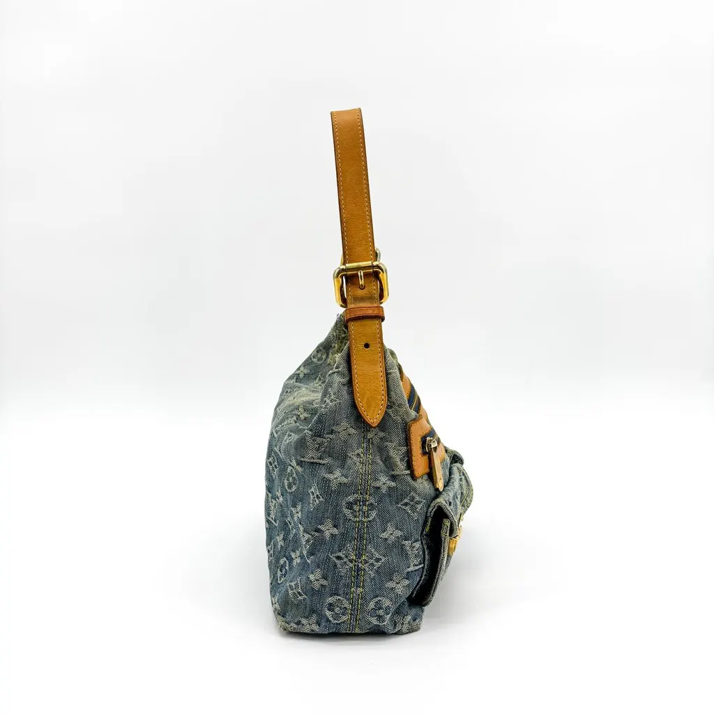 Louis Vuitton Monogram Denim Baggy PM Blue Blue Denim Fair - Model View