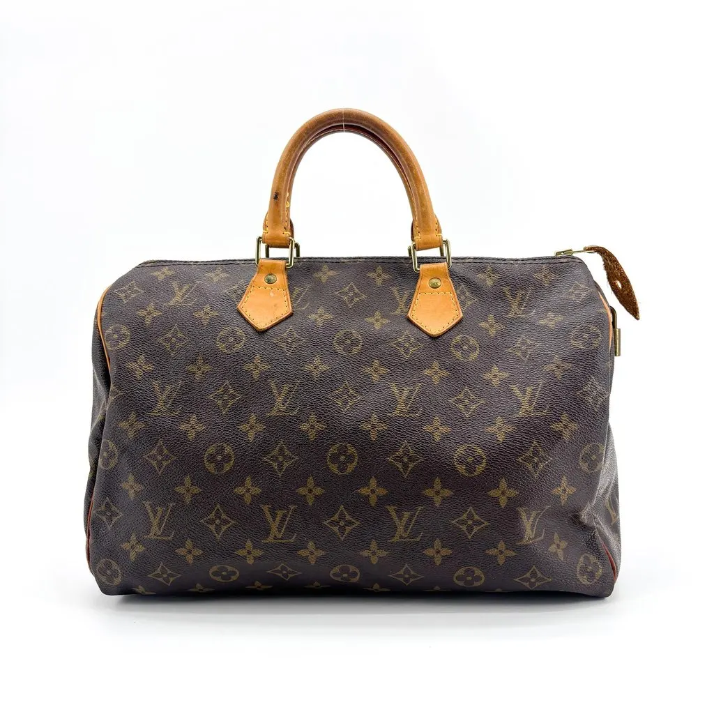 Louis Vuitton Monogram Speedy 35 Brown Canvas Good - Back View