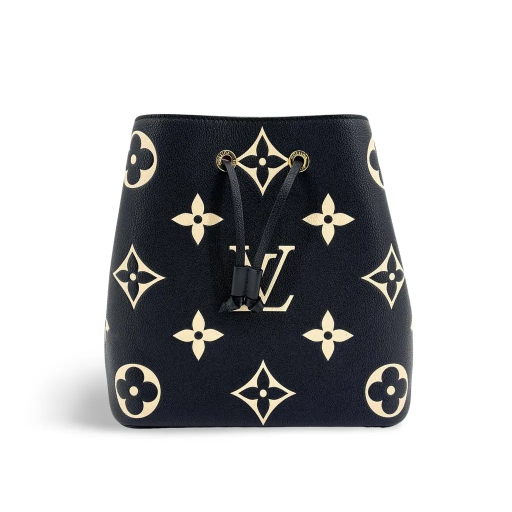 Louis Vuitton NeoNoe MM Monogram Empreinte Black Beige Beige Leather Very good - Front View