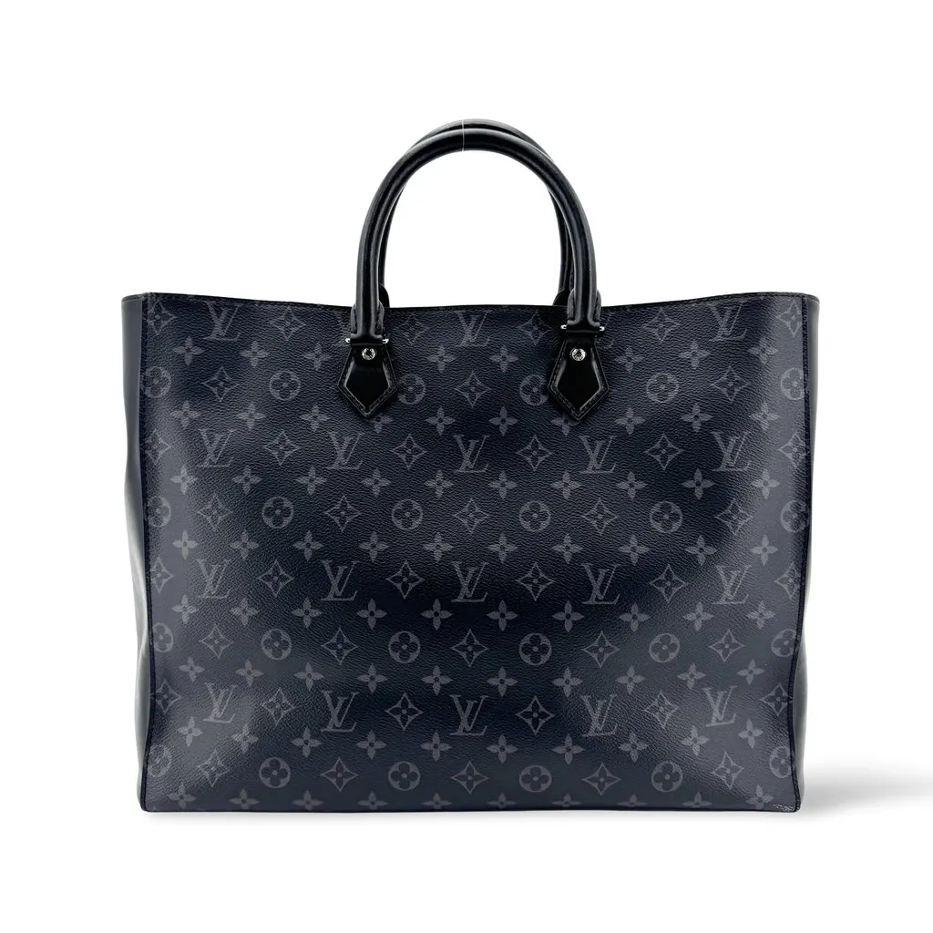 Louis Vuitton Grand Sac Monogram Eclipse Black Canvas Good - Front View