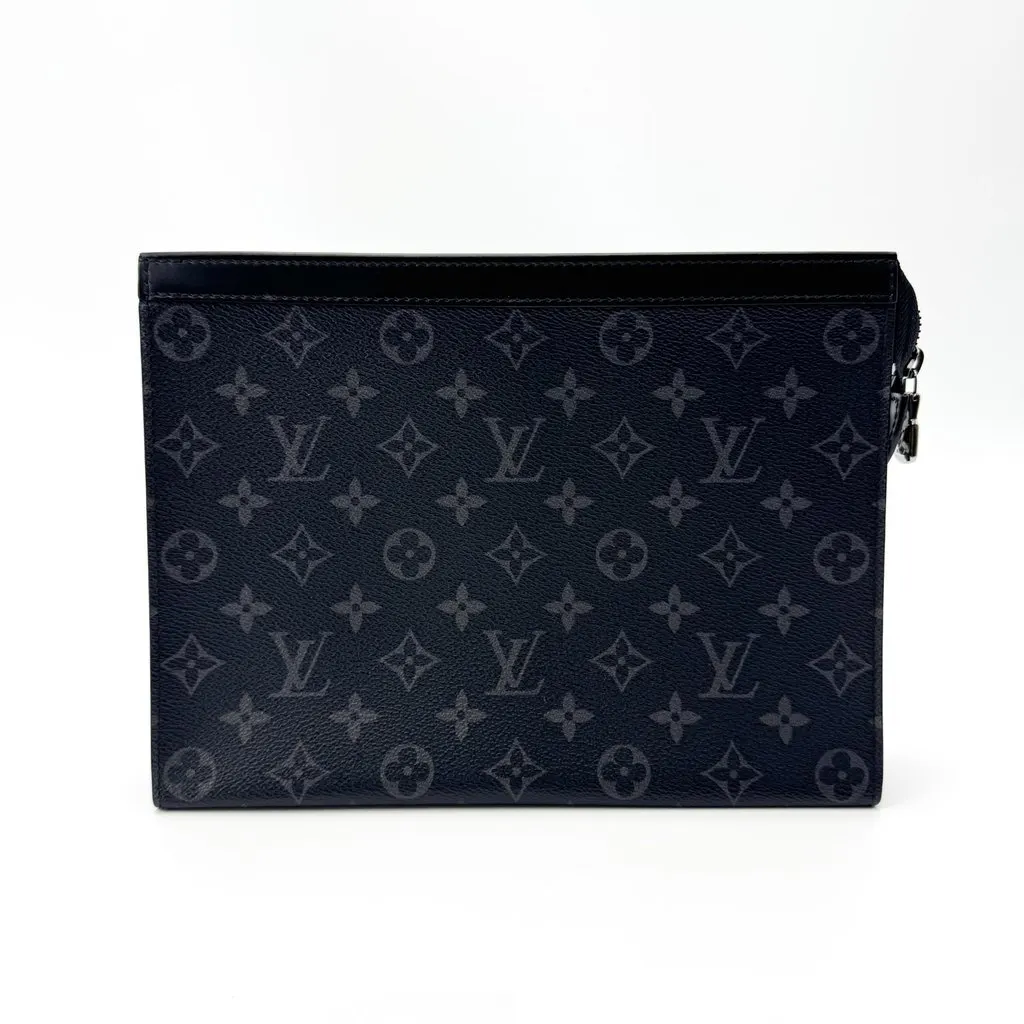 Louis Vuitton Pochette Voyage MM Monogram Eclipse Black Canvas Very good - Inside View