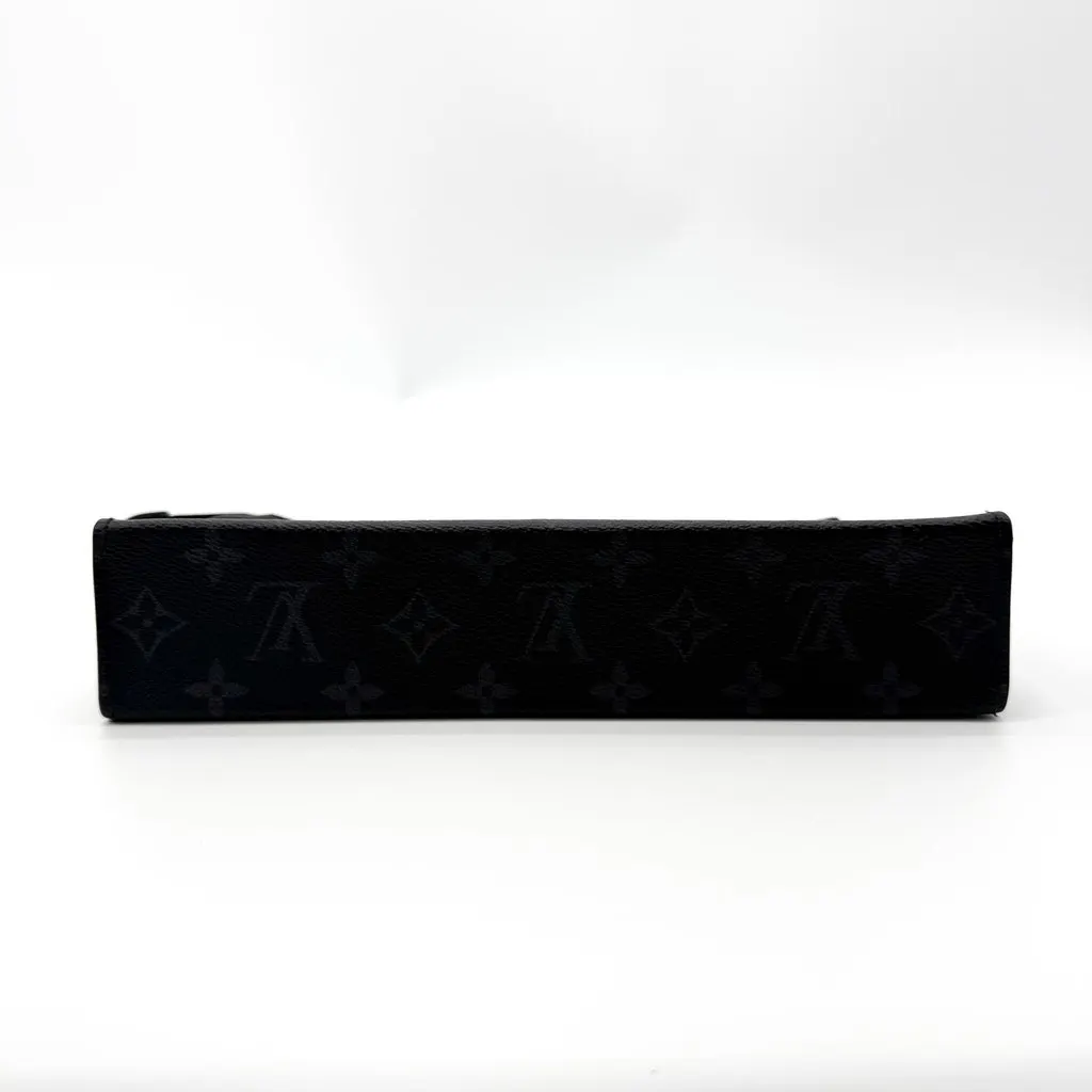 Louis Vuitton Pochette Voyage MM Monogram Eclipse Black Canvas Very good - Model View