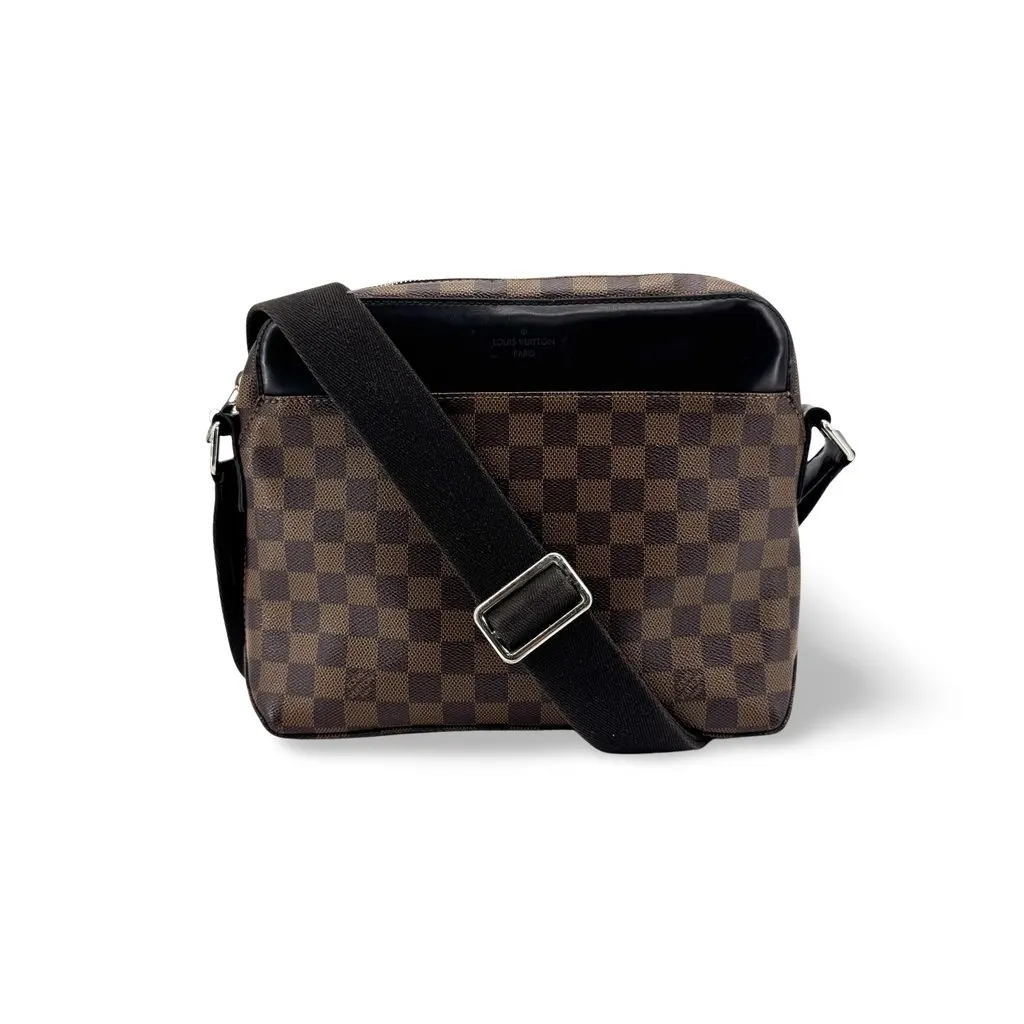 Louis Vuitton Damier Ebene Olav PM Brown Canvas Good - Front View