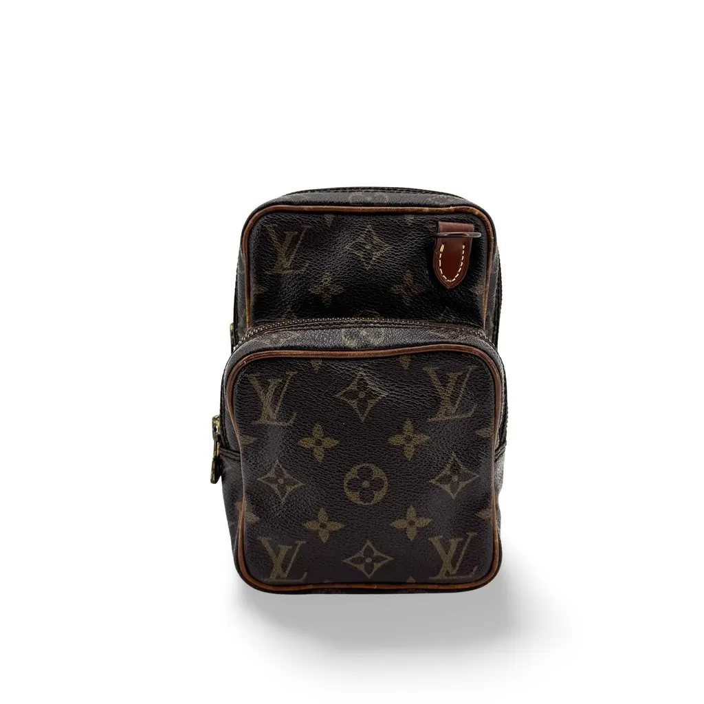 Louis Vuitton Monogram Amazone 15 Crossbody Bag Brown Brown Canvas Good - Front View