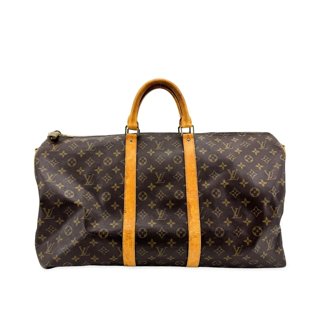 Louis Vuitton Keepall 50 Monogram Beige Canvas Fair - Front View