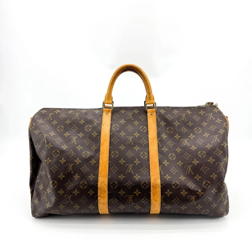 Louis Vuitton Keepall 50 Monogram Beige Canvas Fair - Back View