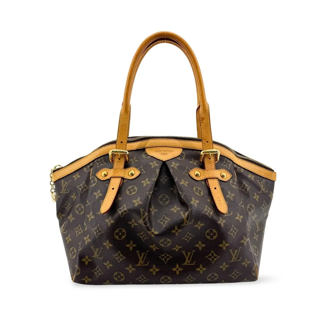 Louis Vuitton Monogram Tivoli GM Shoulder Bag Beige Canvas Good - Front View