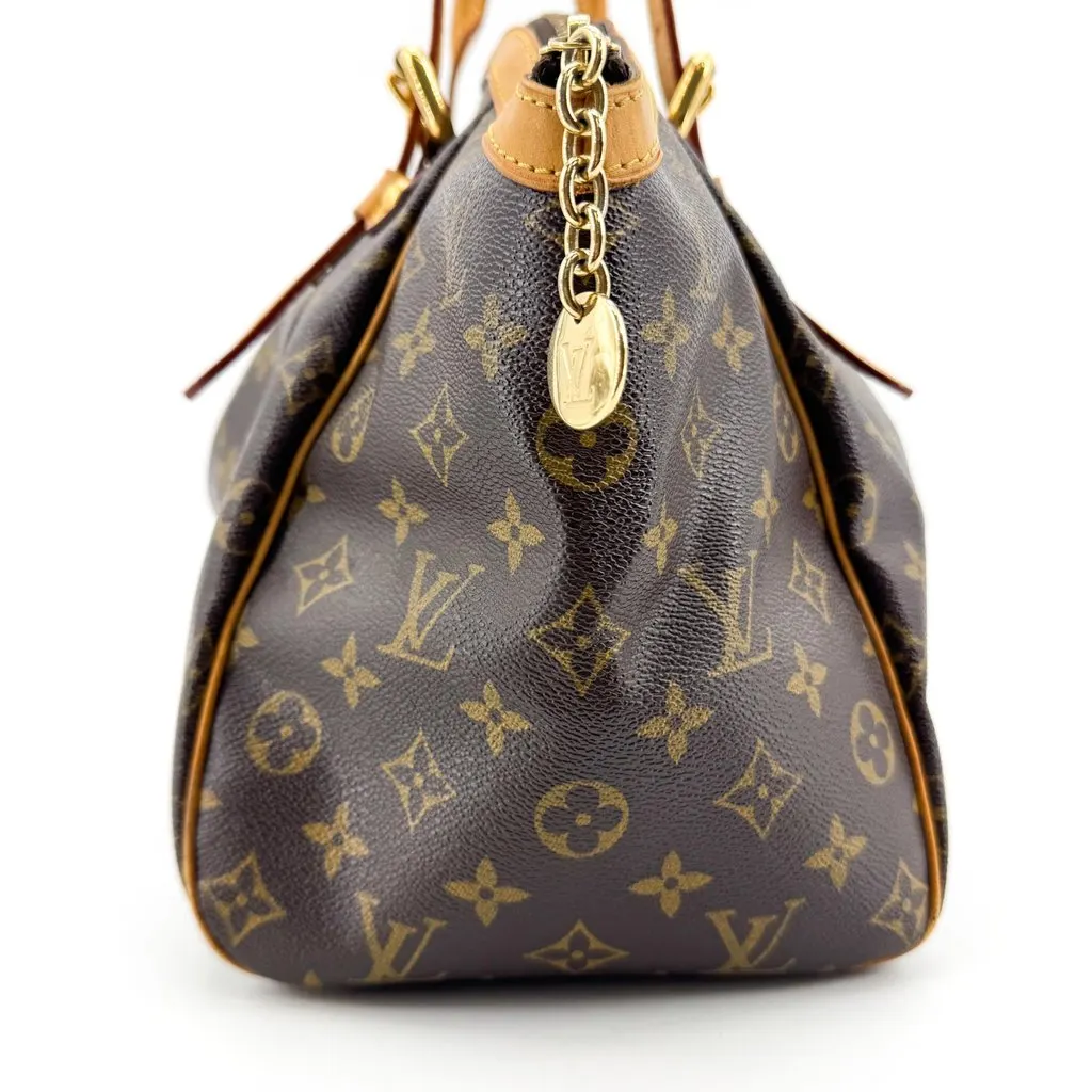 Louis Vuitton Monogram Tivoli GM Shoulder Bag Beige Canvas Good - Model View