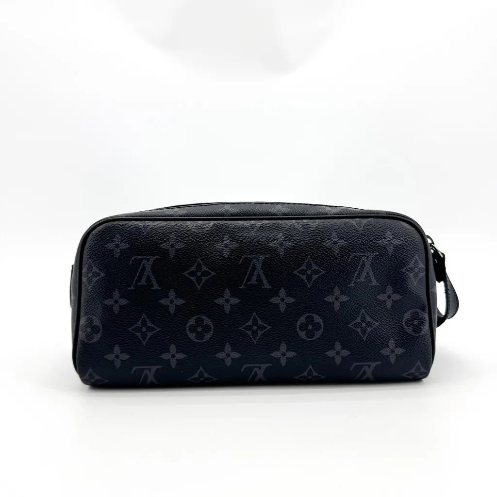 Louis Vuitton Monogram Eclipse Toiletry Pouch GM Black Black Canvas Very good - Back View