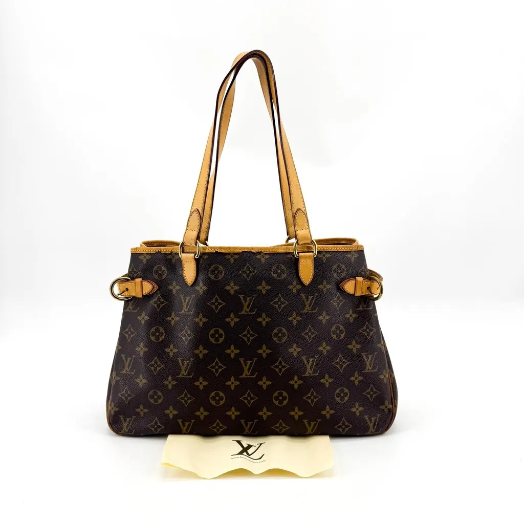 Louis Vuitton Monogram Batignolles Horizontal Shoulder Bag Beige Canvas Fair - Back View