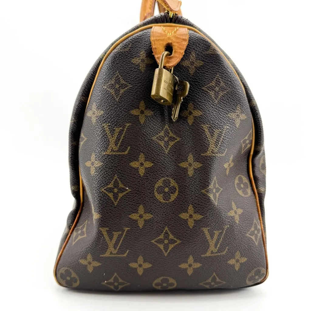 Louis Vuitton Monogram Speedy 35 Beige Canvas Good - Inside View