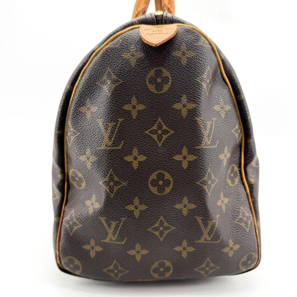 Louis Vuitton Monogram Speedy 35 Beige Canvas Good - Model View