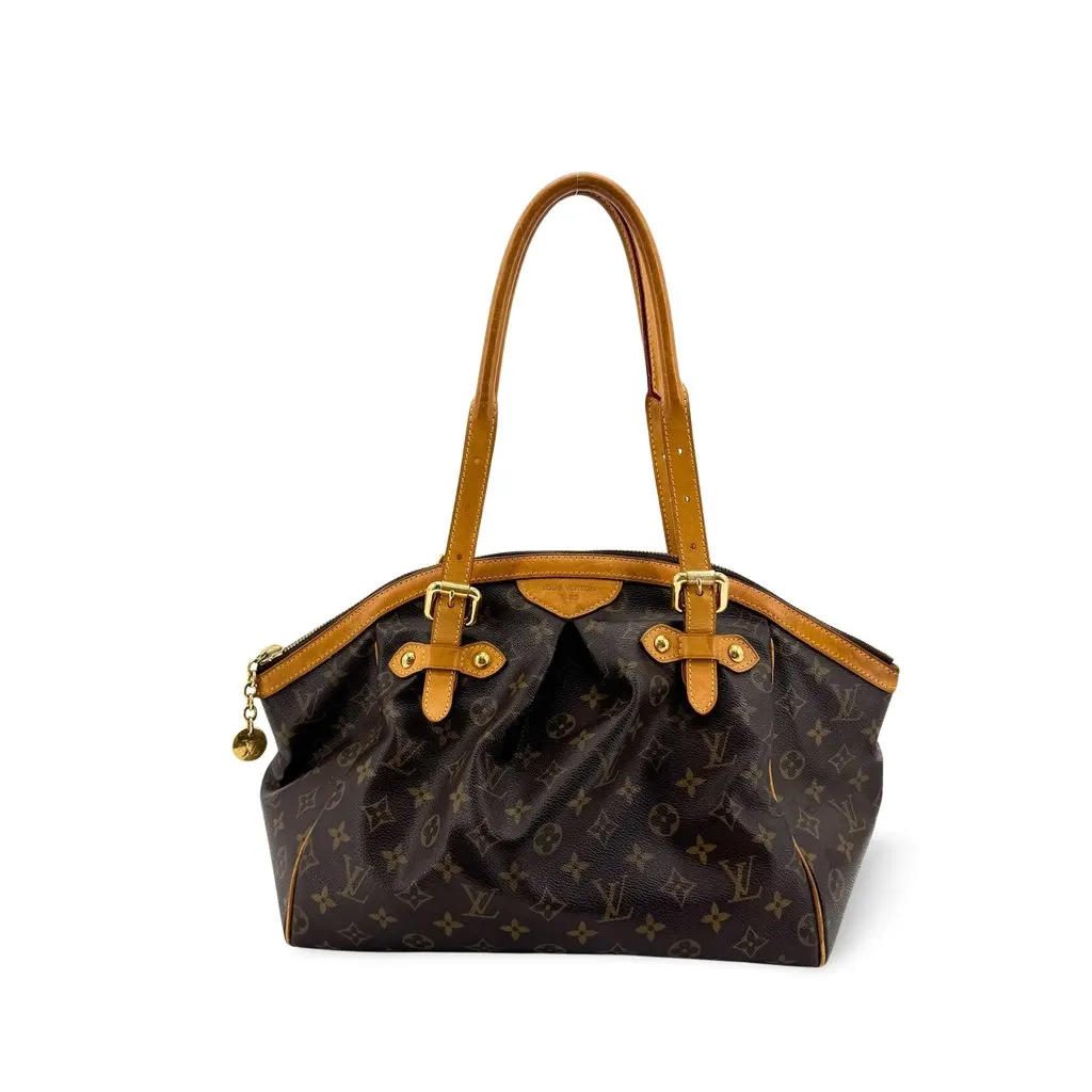 Louis Vuitton Monogram Tivoli GM Shoulder Bag Beige Canvas Good - Front View