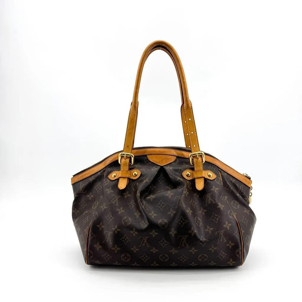 Louis Vuitton Monogram Tivoli GM Shoulder Bag Beige Canvas Good - Back View