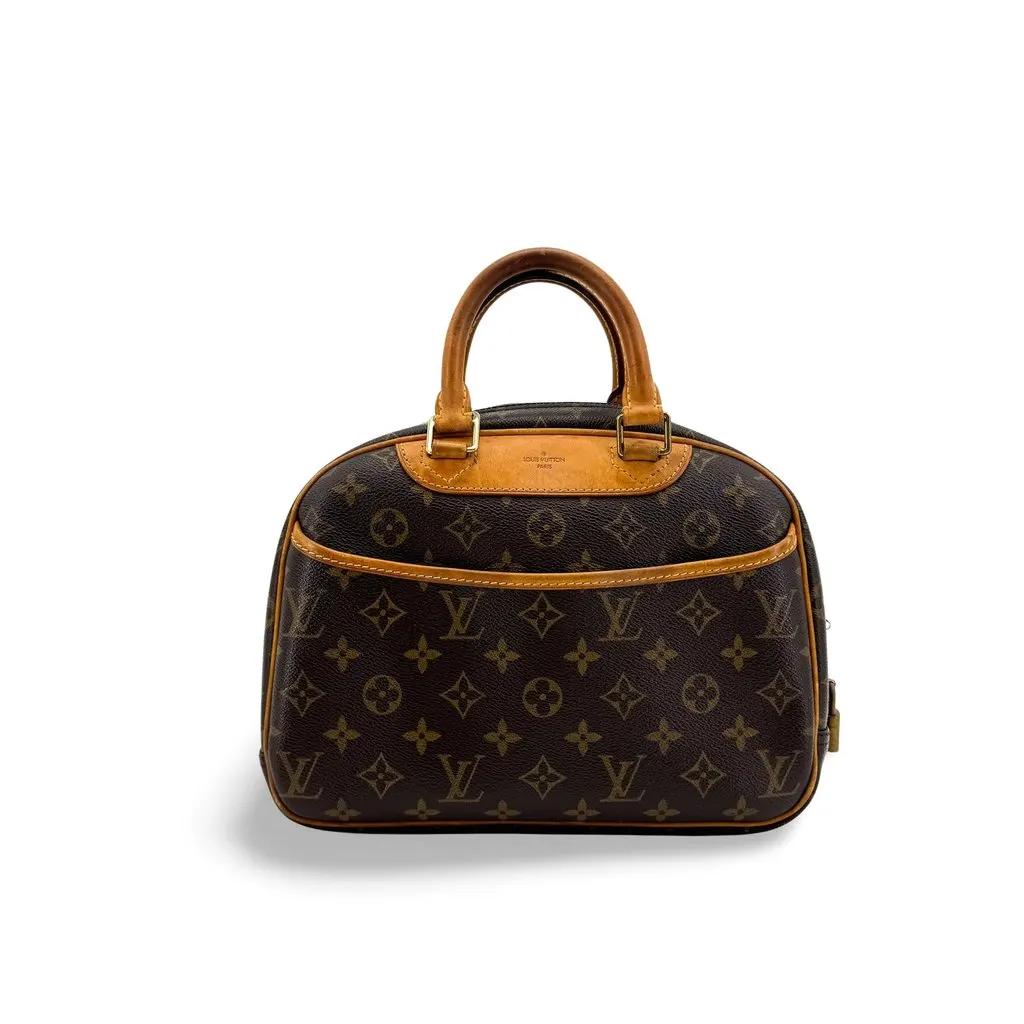 Louis Vuitton Monogram Trouville Handbag Beige Canvas Good - Front View
