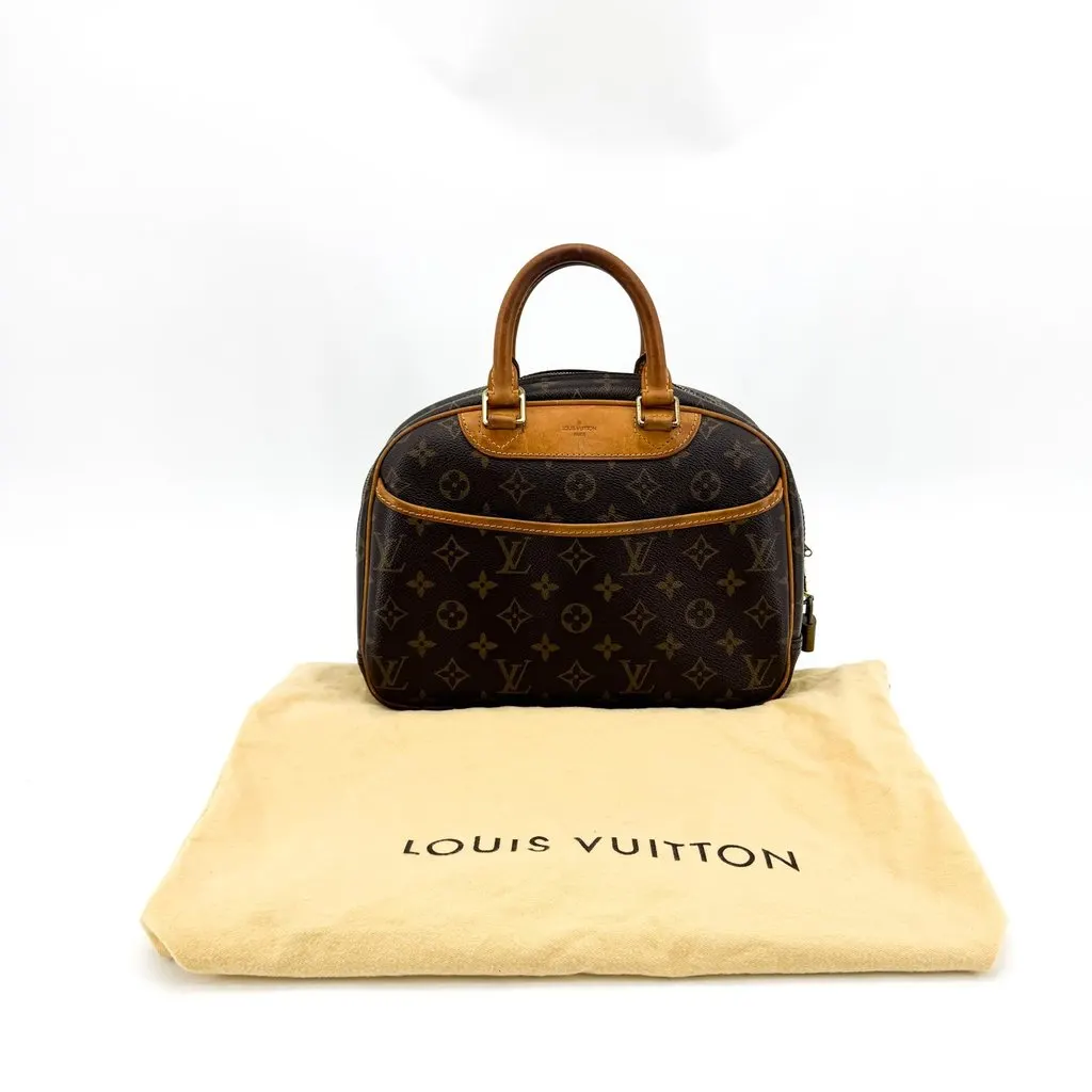 Louis Vuitton Monogram Trouville Handbag Beige Canvas Good - Back View