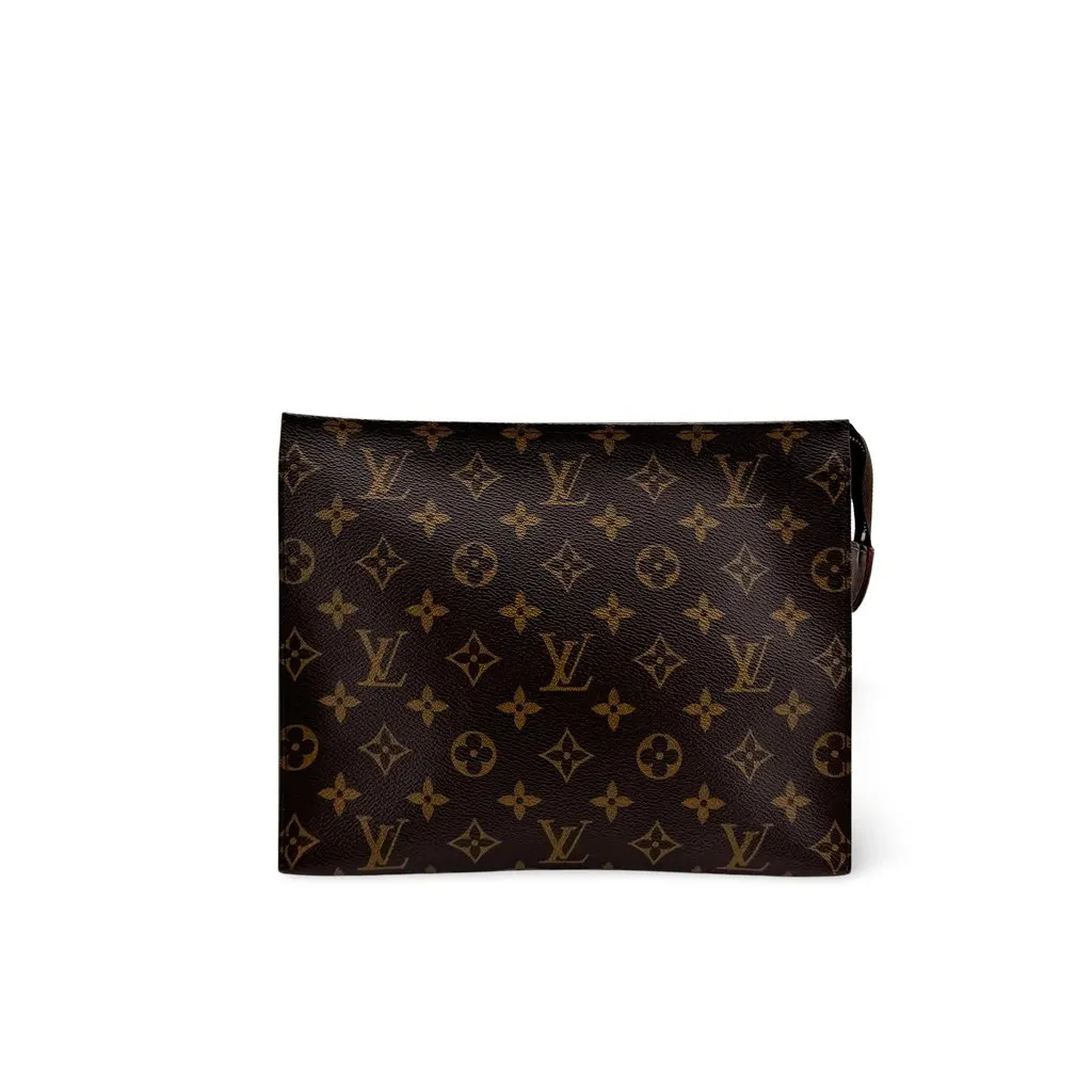 Louis Vuitton Monogram Pochette Toilette 26 Brown Canvas Good - Front View