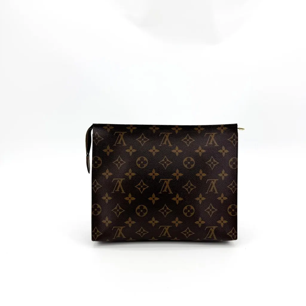 Louis Vuitton Monogram Pochette Toilette 26 Brown Canvas Good - Back View