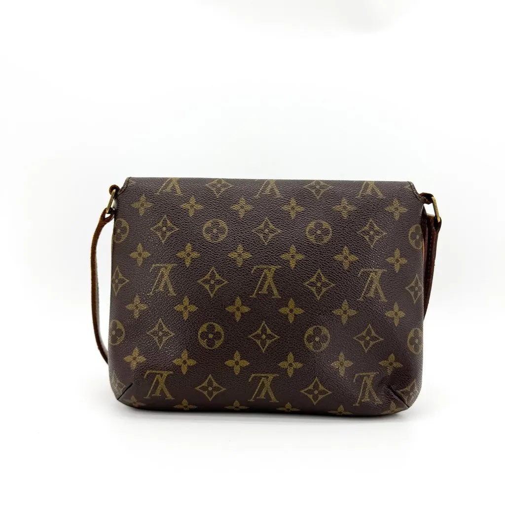 Louis Vuitton Monogram Musette Tango Shoulder Bag Brown Canvas Good - Back View