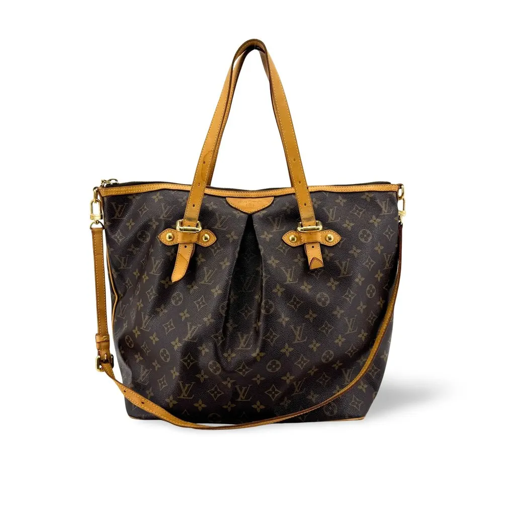 Louis Vuitton Monogram Palermo PM Bag Beige Canvas Fair - Front View
