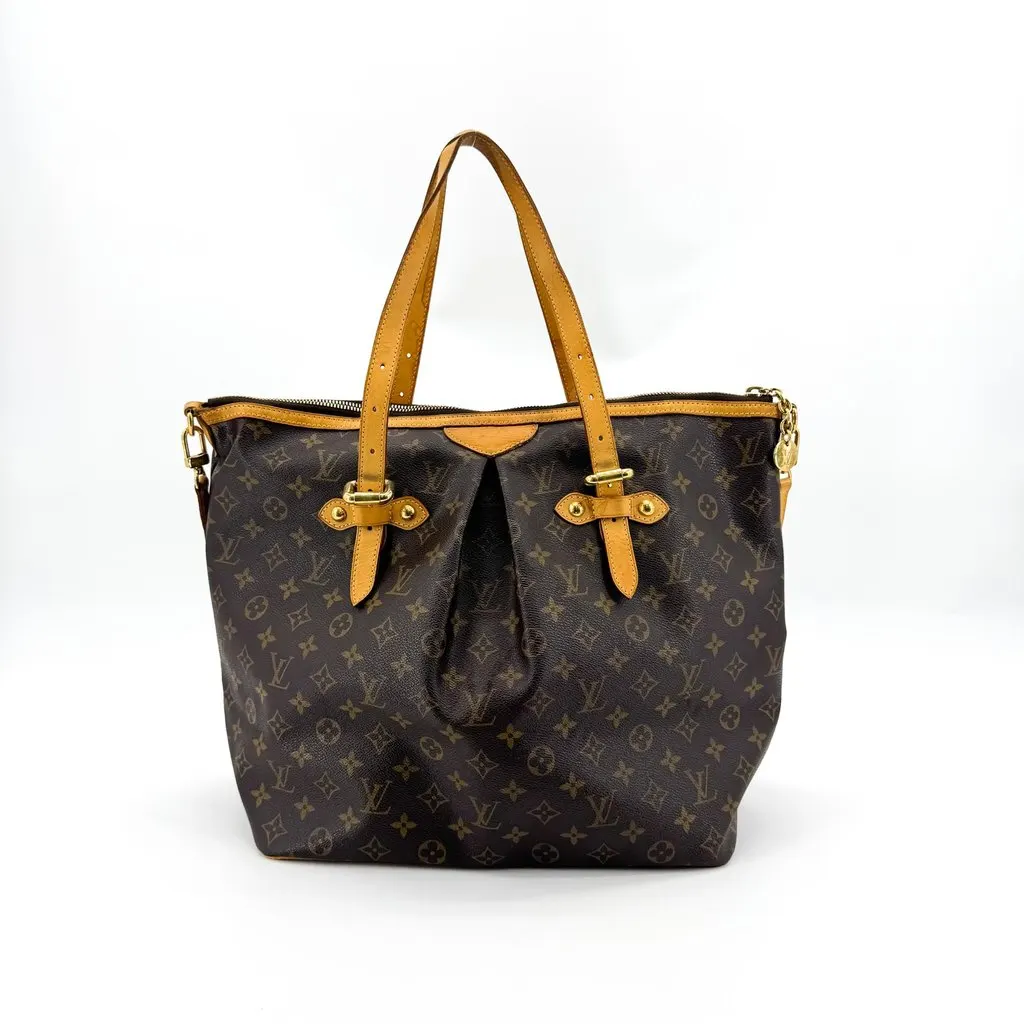 Louis Vuitton Monogram Palermo PM Bag Beige Canvas Fair - Back View