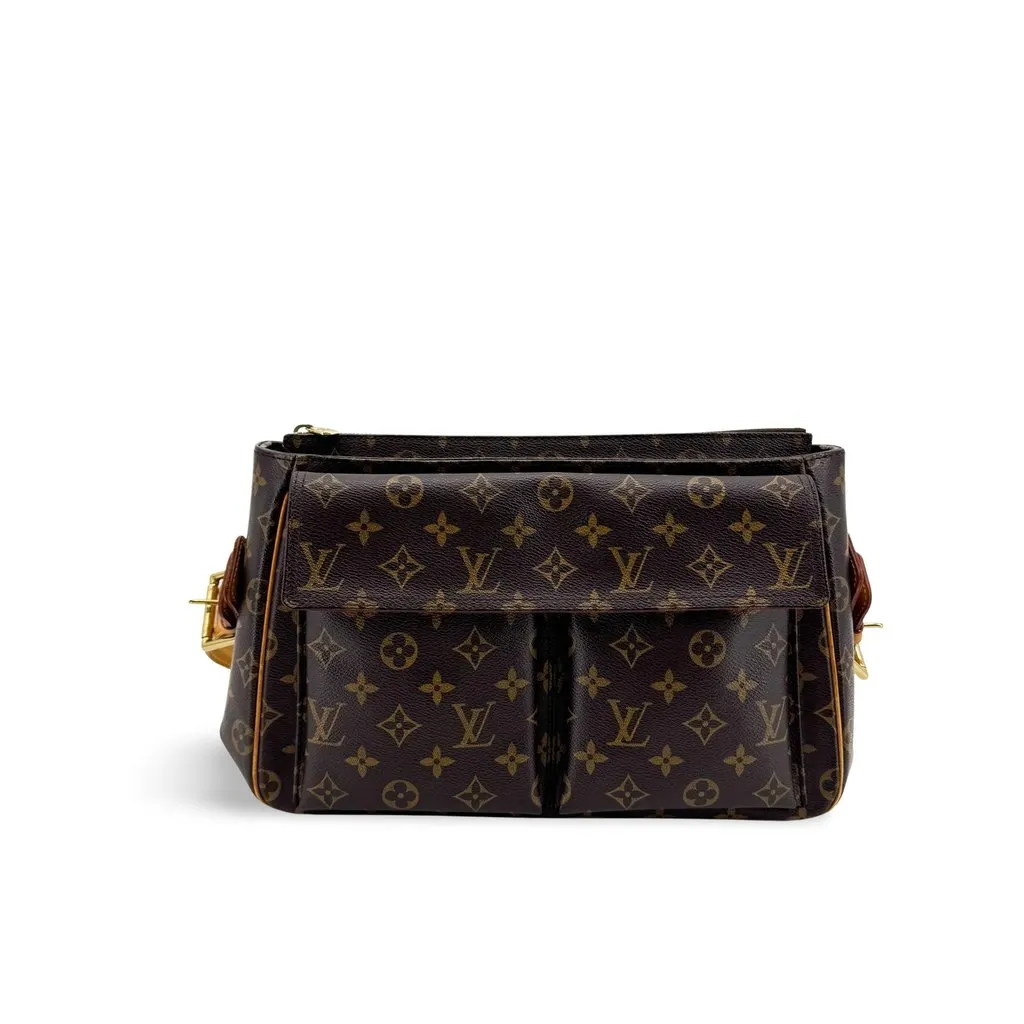 Louis Vuitton Monogram Viva Cite GM Shoulder Bag Brown Brown Canvas Very good - Front View