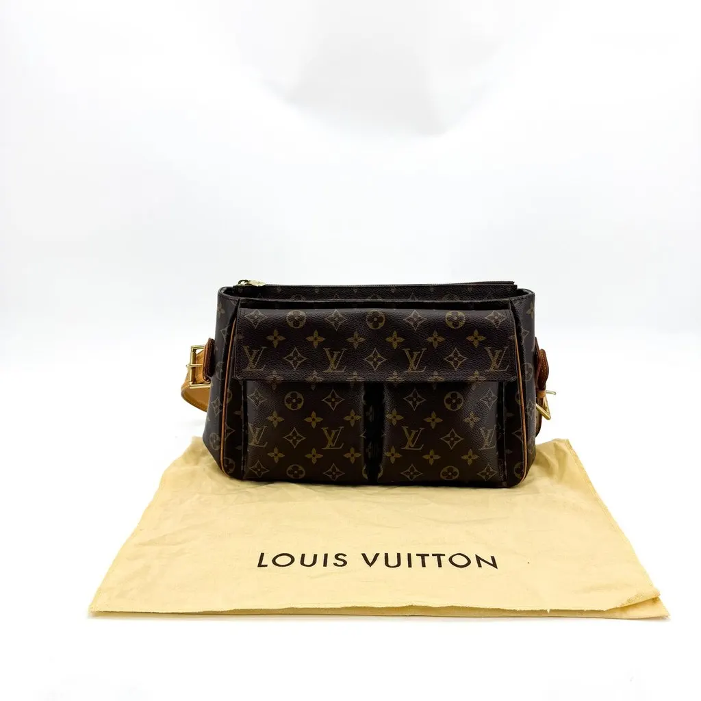 Louis Vuitton Monogram Viva Cite GM Shoulder Bag Brown Brown Canvas Very good - Back View