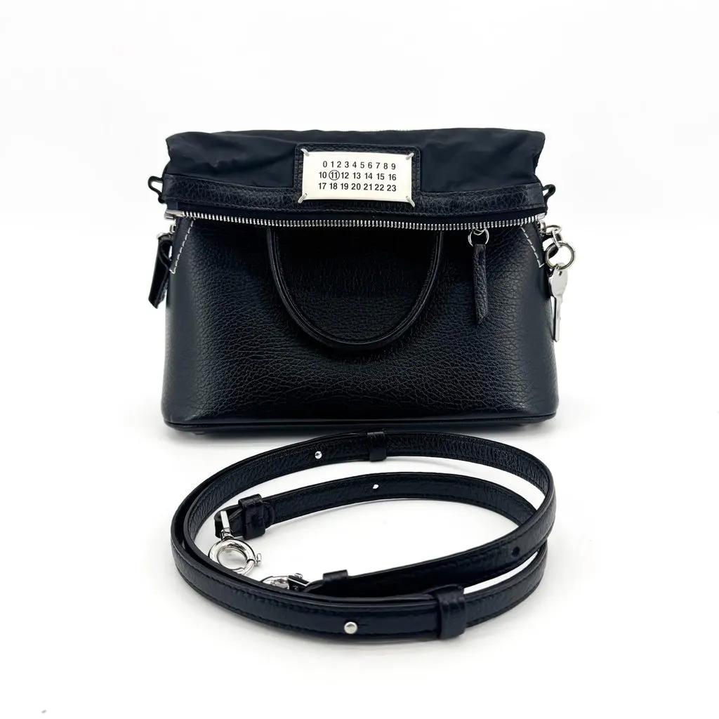 Maison Margiela 5AC Micro Bag Black Black Leather Good - Back View