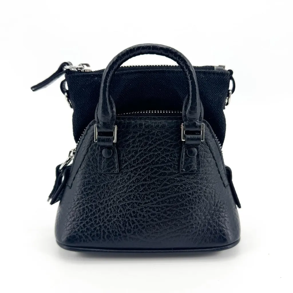 Maison Margiela 5AC Baby Micro Charm Bag Black Black Leather Good - Inside View