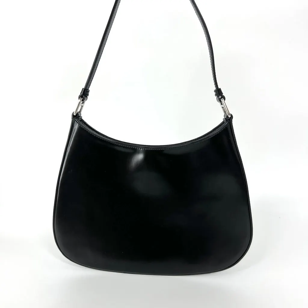 Prada Cleo Brushed Leather Shoulder Bag Black Black Leather Very good - Inside View