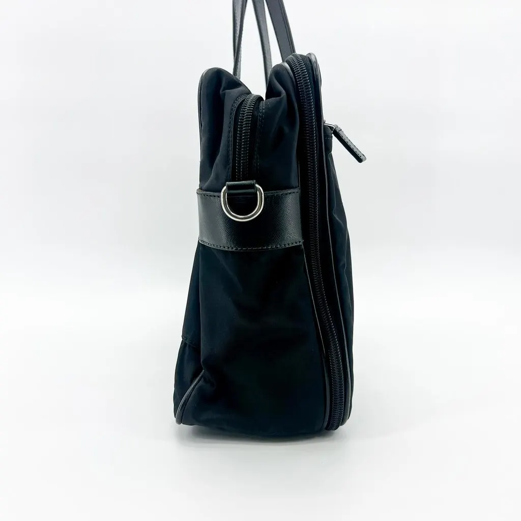 Prada Tessuto Nylon Saffiano Briefcase Black MultiColor Polyamide Good - Inside View