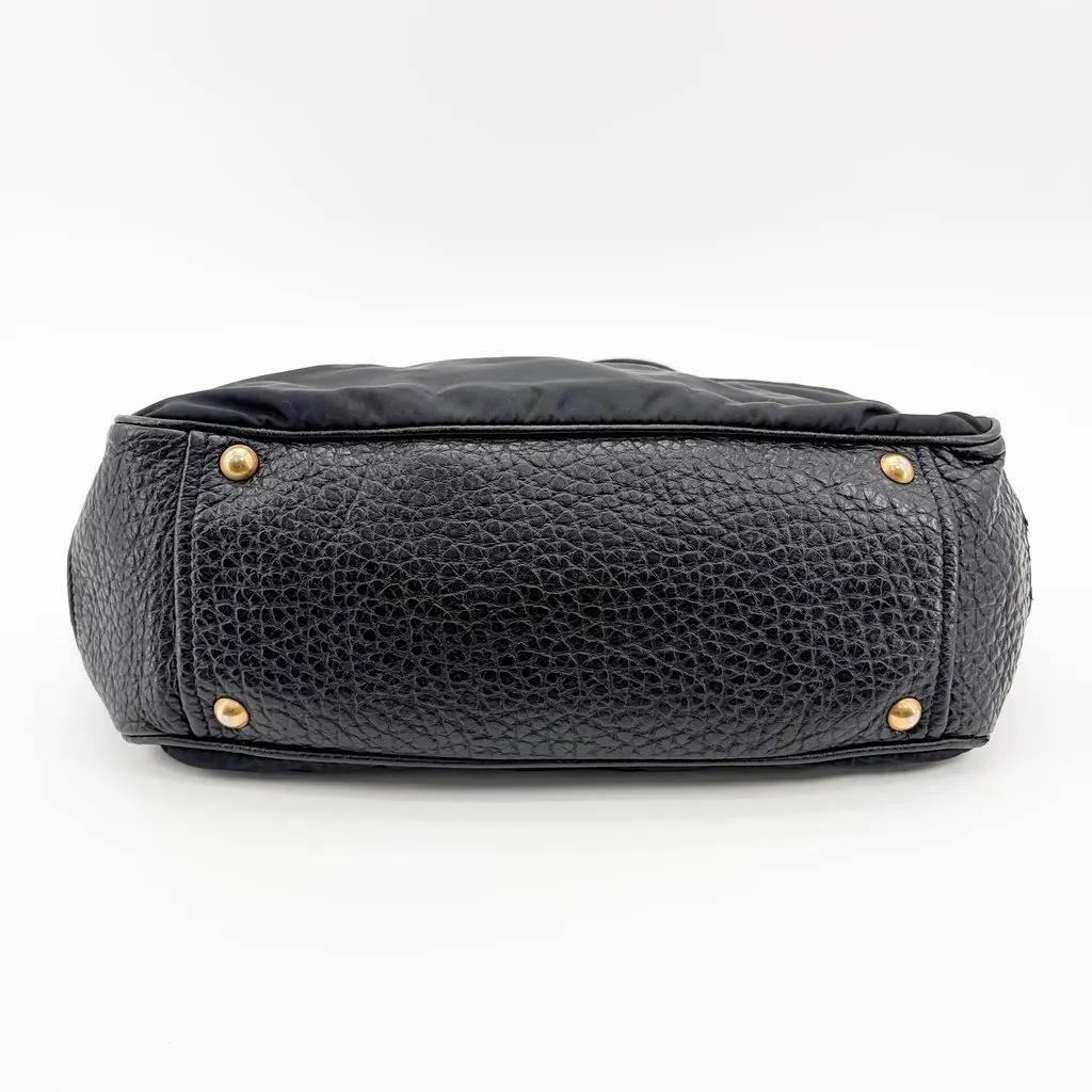 Prada Tessuto Cervo Lux Shoulder Bag Black Black Leather Good - Box View
