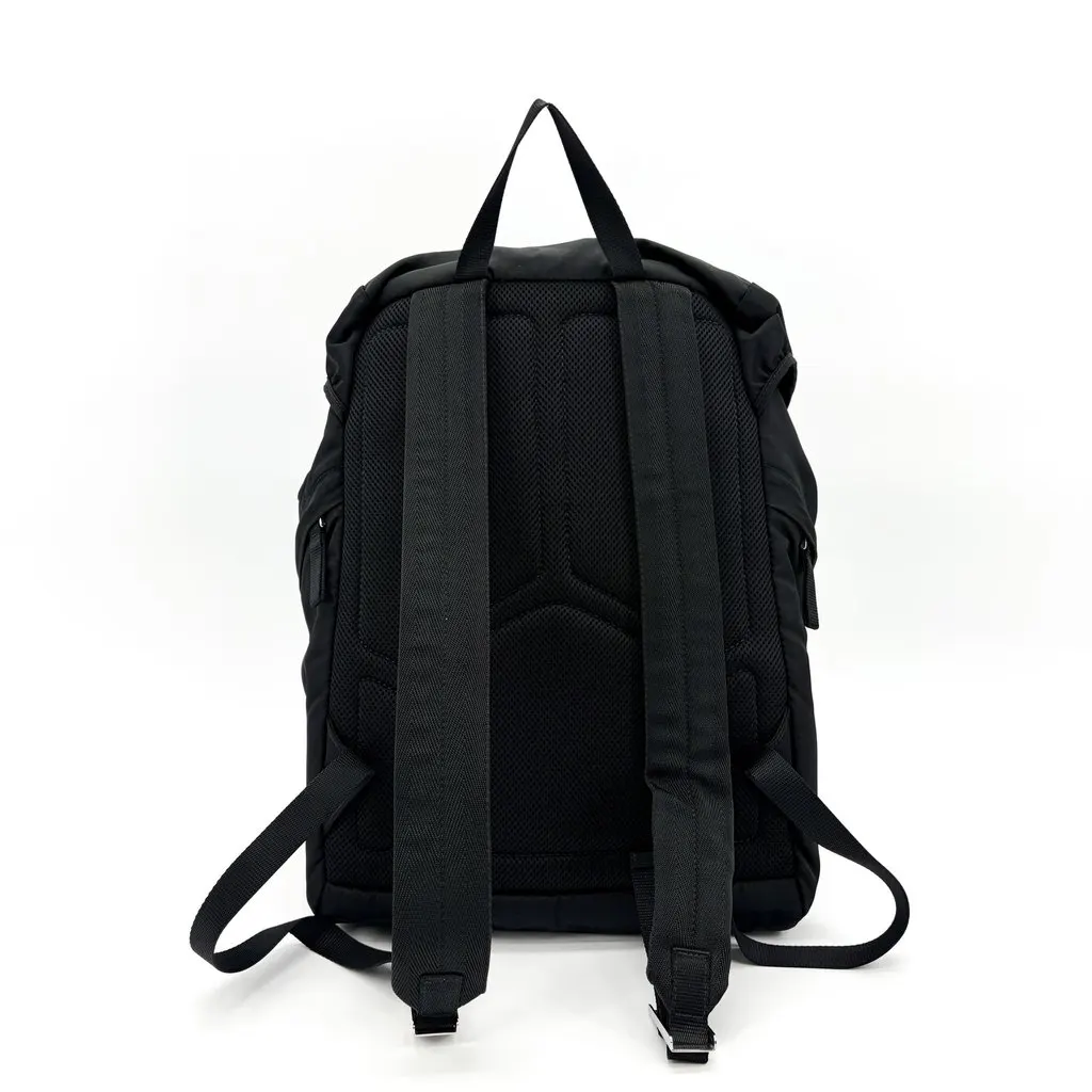 Prada Re-Nylon Backpack Medium Black Black Polyamide Good - Back View
