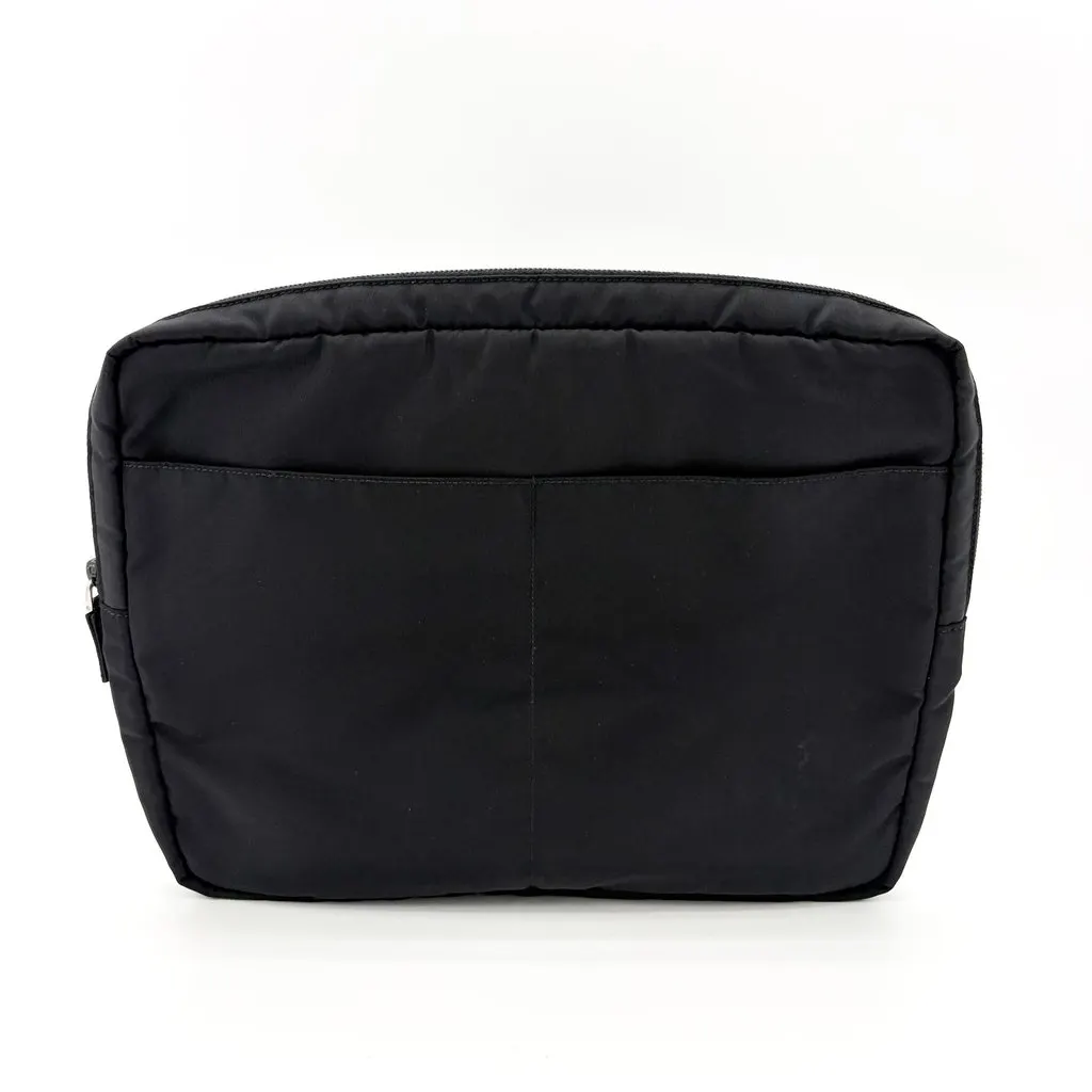 Prada Re-Nylon Travel Pouch Black Black Polyamide Good - Back View
