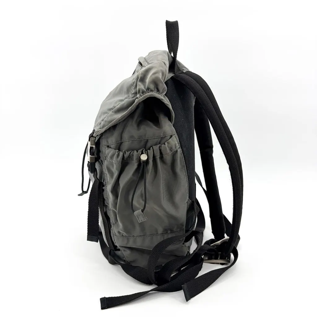 Prada Medium Nylon Backpack Gray MultiColor Polyamide Fair - Inside View