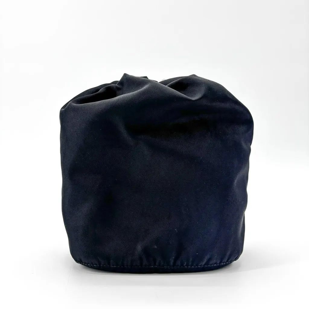 Prada Re-Nylon Bucket Pouch Black Black Polyamide Good - Inside View