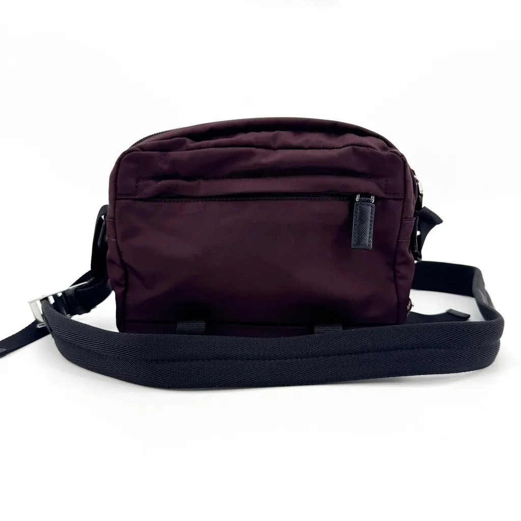 Prada Tessuto Nylon Belt Bag Burgundy Burgundy Polyamide Good - Inside View
